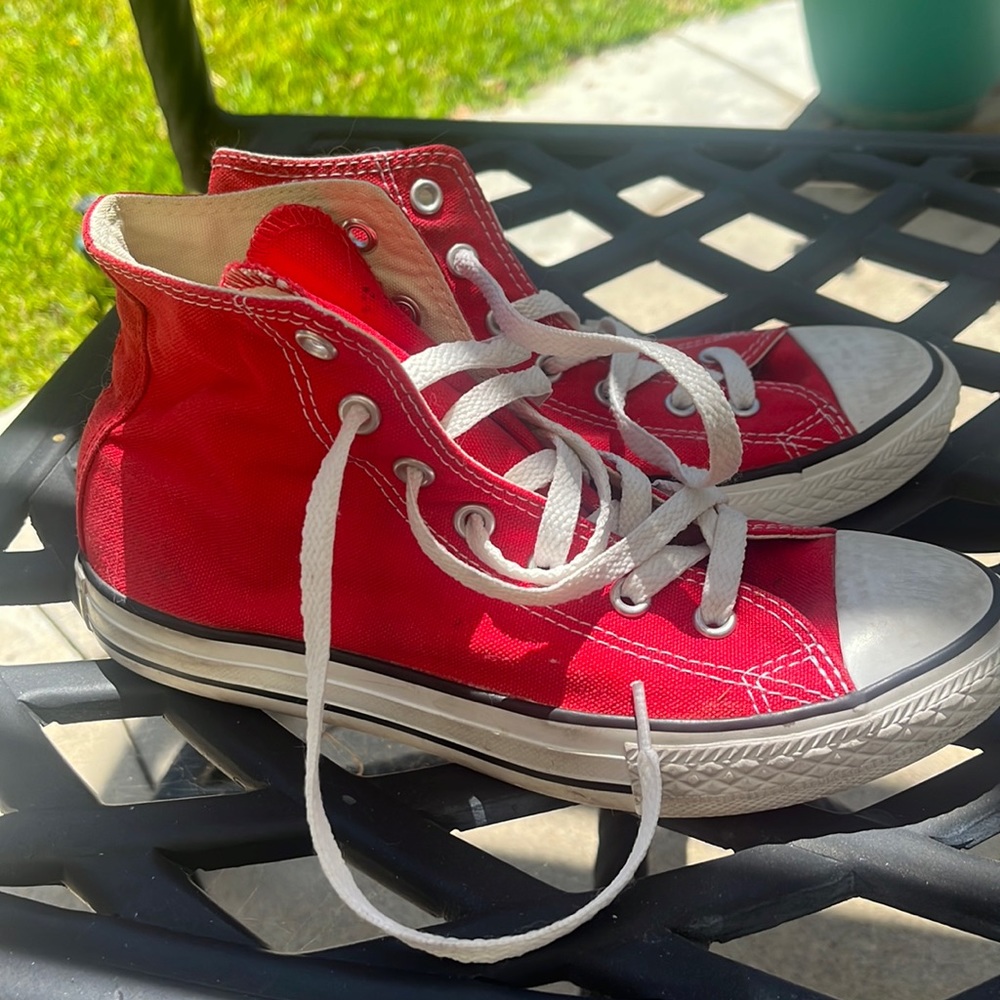 Red high top converse